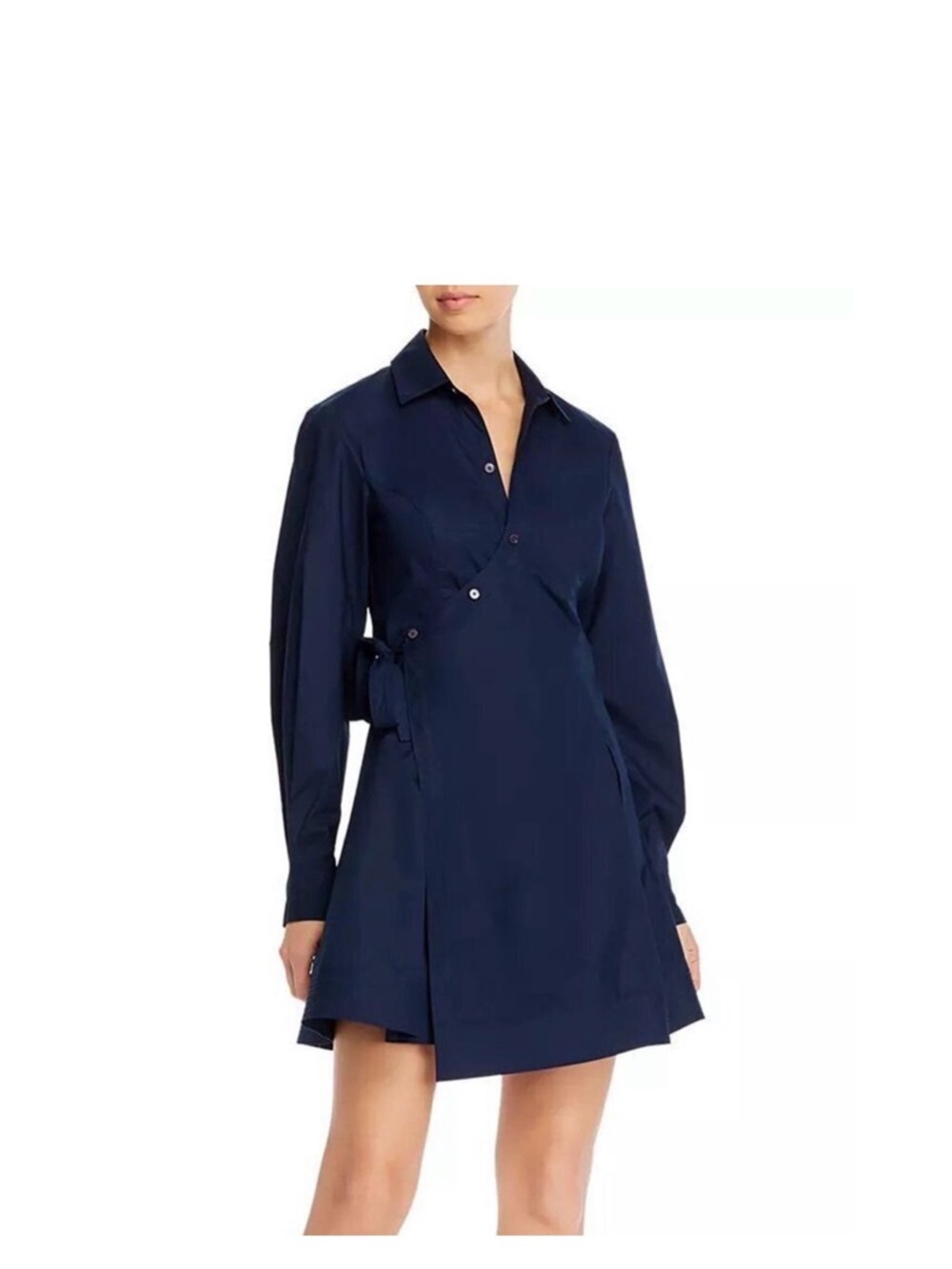 $395 Derek Lam 10 Crosby Midnight Blue Asymmetric Petra Wrap Dress 10 NEW